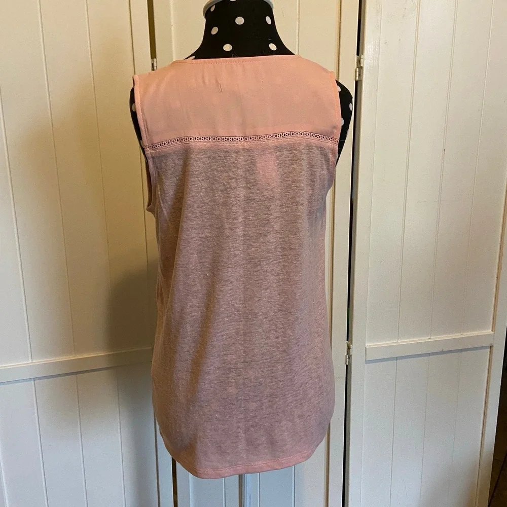 Banana Republic Womens Tank‎ Top Size XS Pink Peach Linen Slub Knit NEW